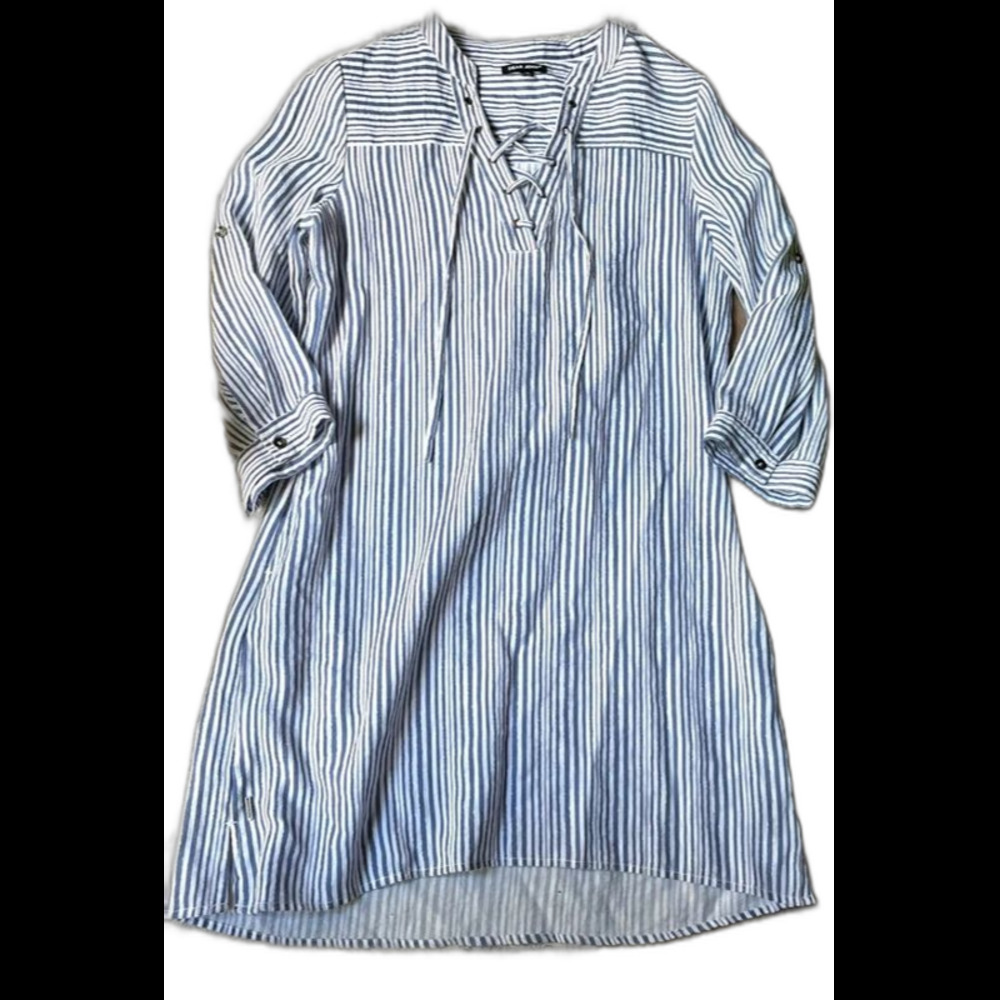 Dear John stripe lace up tunic dress